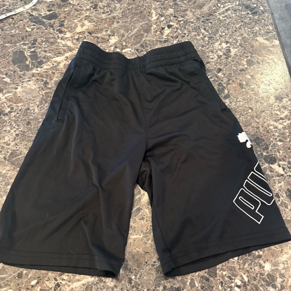 Puma Kids Black Shorts with Logo